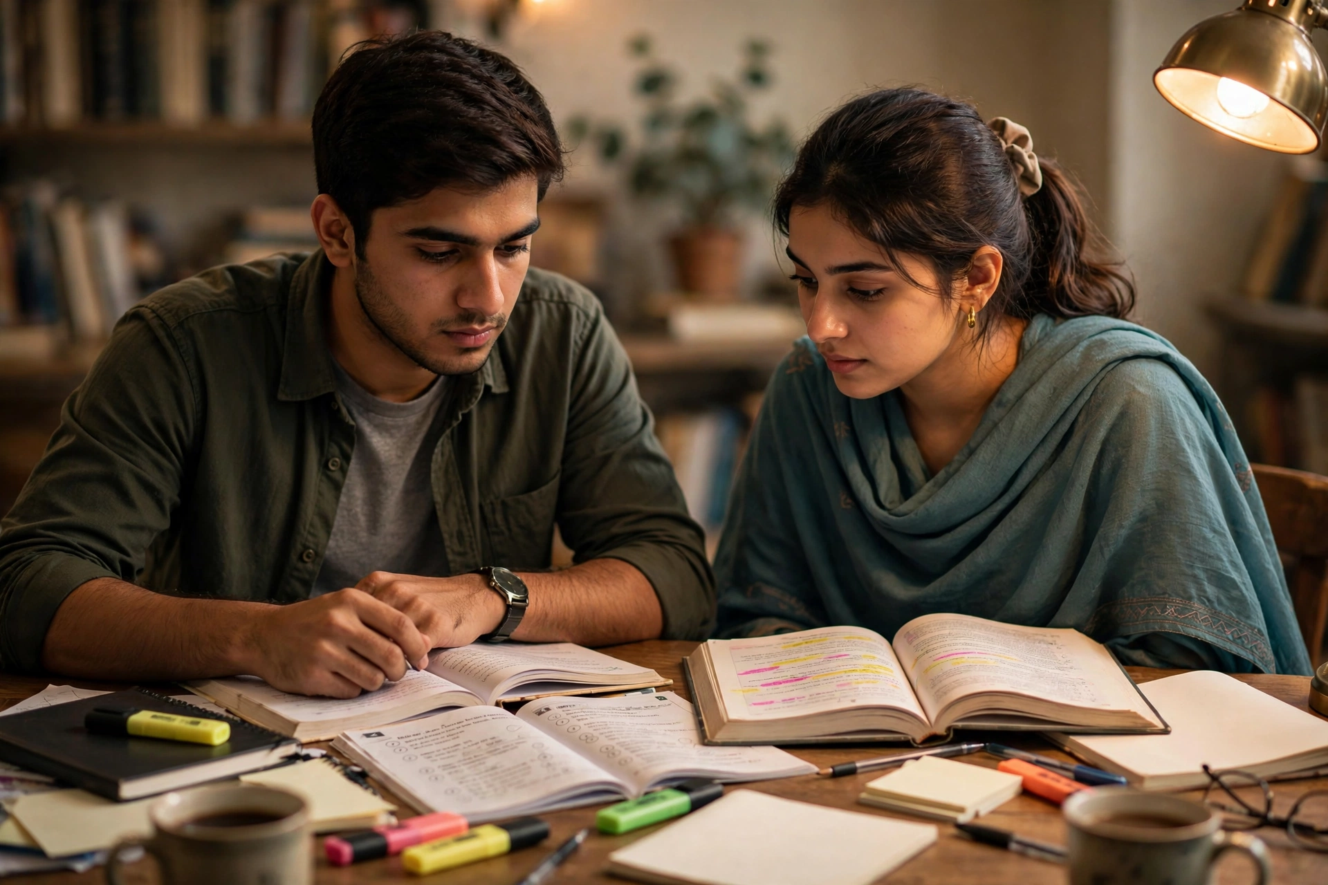 FPSC test preparation 2026 — candidates studying FPSC syllabus books and past papers